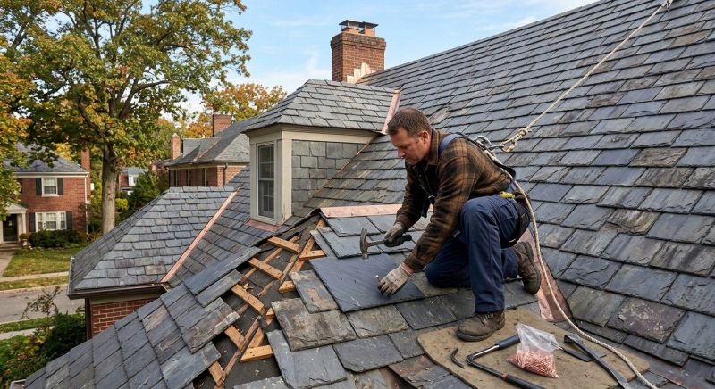 Slate Shingle Replacement in Douglas County, CO